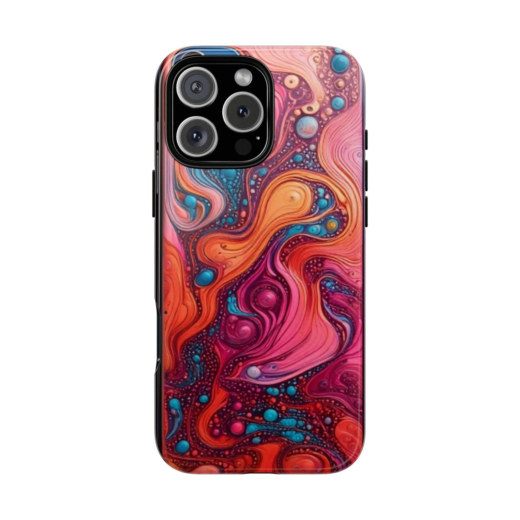 Abstract Swirl Tough Phone Case — Colorful Liquid Art Protective Cover
