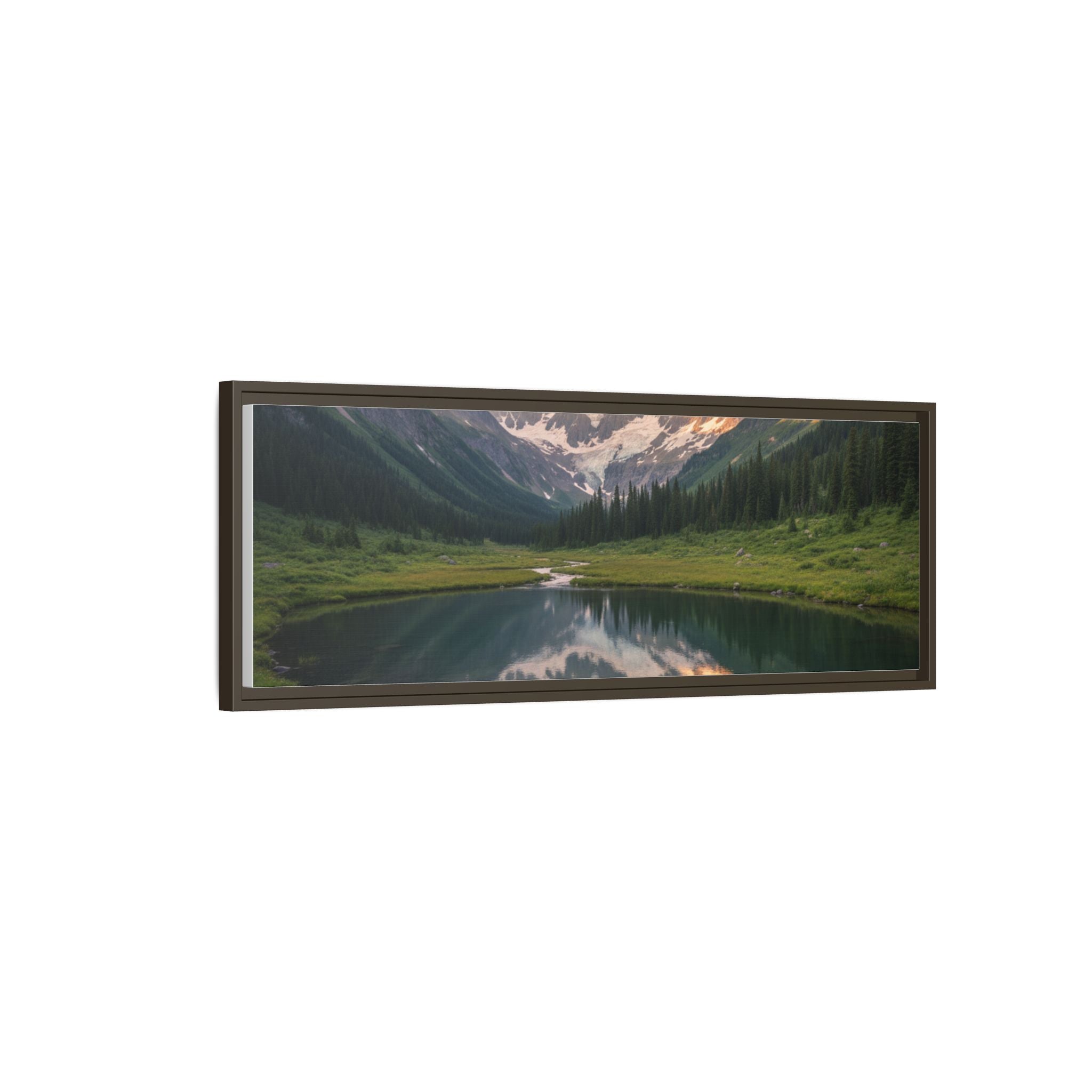 Matte Framed Canvas - Mountain Lake Landscape Wall Art