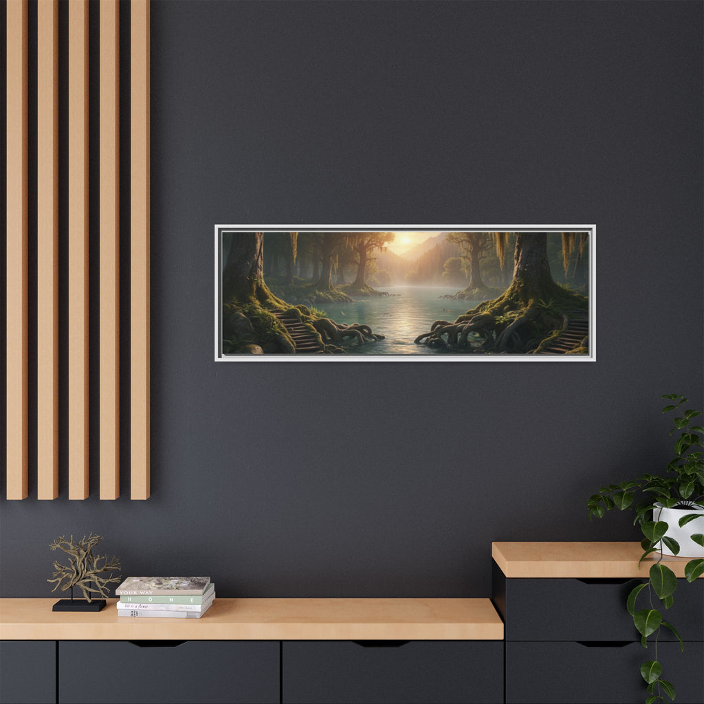 Framed Matte Canvas Art - Step In To The Water