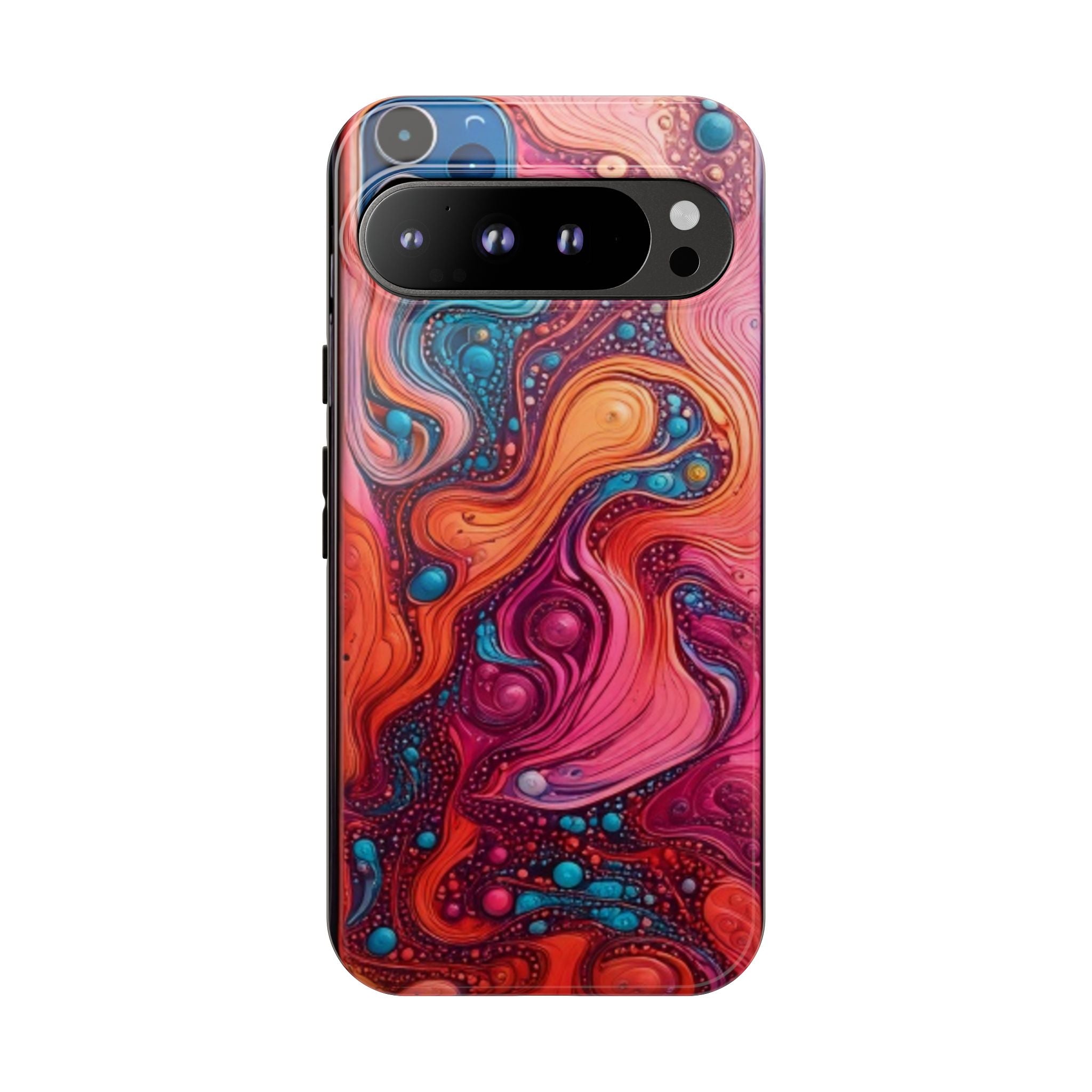 Abstract Swirl Tough Phone Case — Colorful Liquid Art Protective Cover