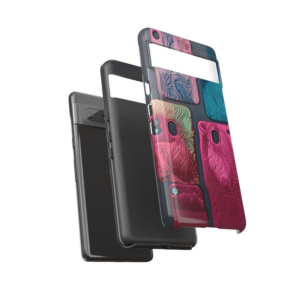 Tough Case - Colorful Textured Phone Case (Protective, Artistic Swirl Design)