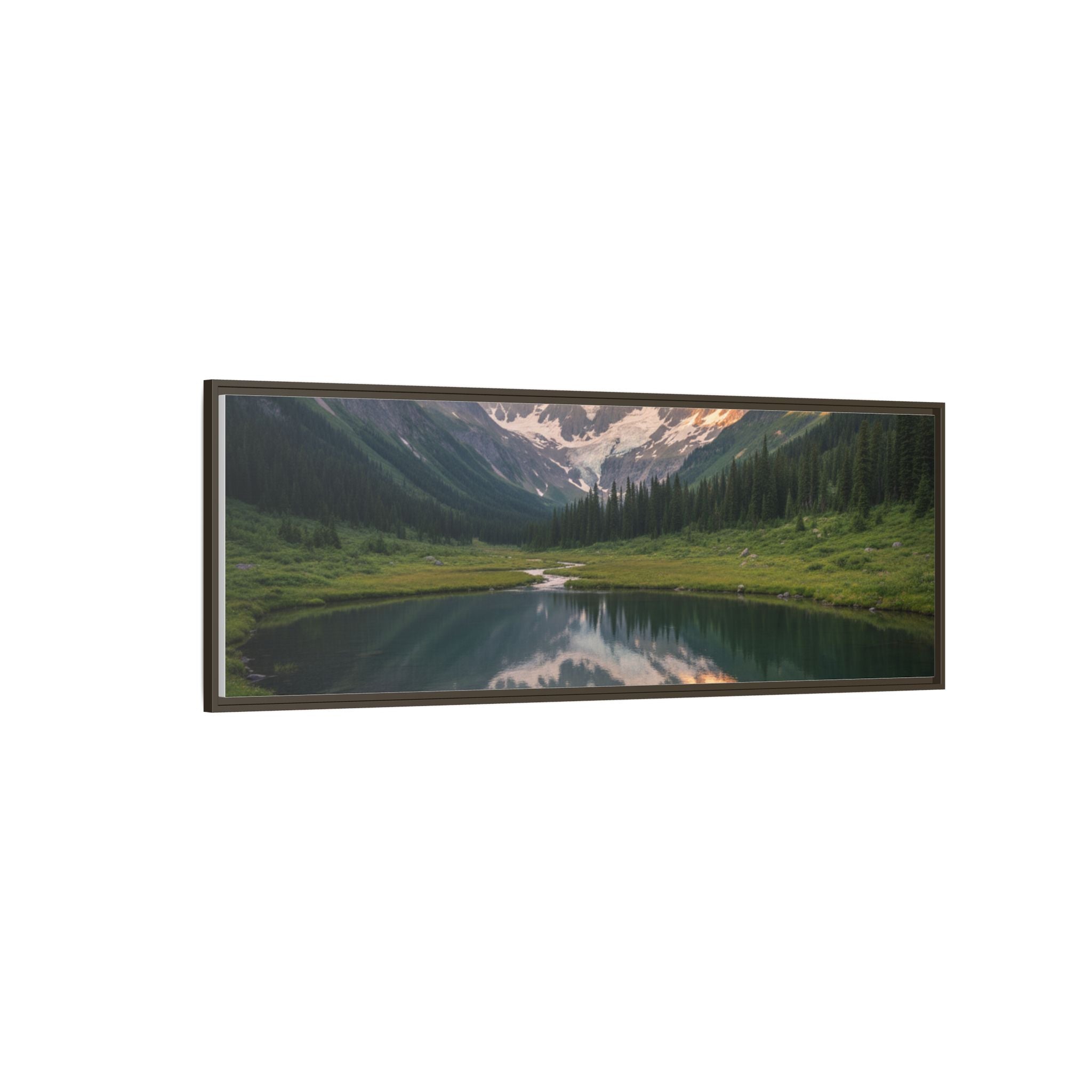 Matte Framed Canvas - Mountain Lake Landscape Wall Art