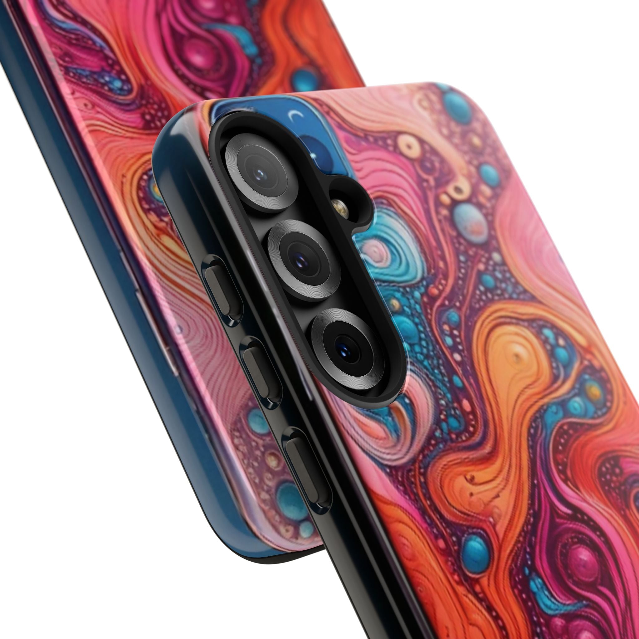 Abstract Swirl Tough Phone Case — Colorful Liquid Art Protective Cover