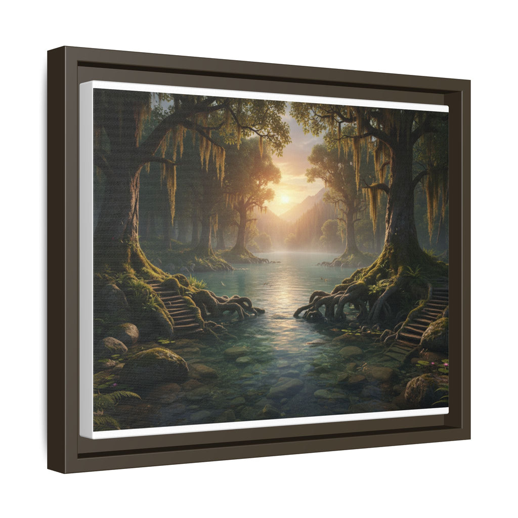 Framed Matte Canvas Art - Step In To The Water