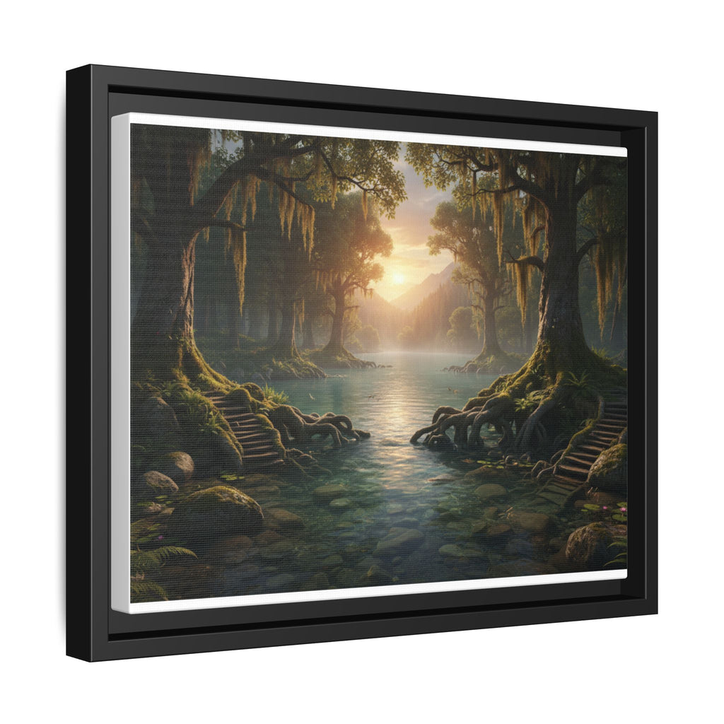Framed Matte Canvas Art - Step In To The Water