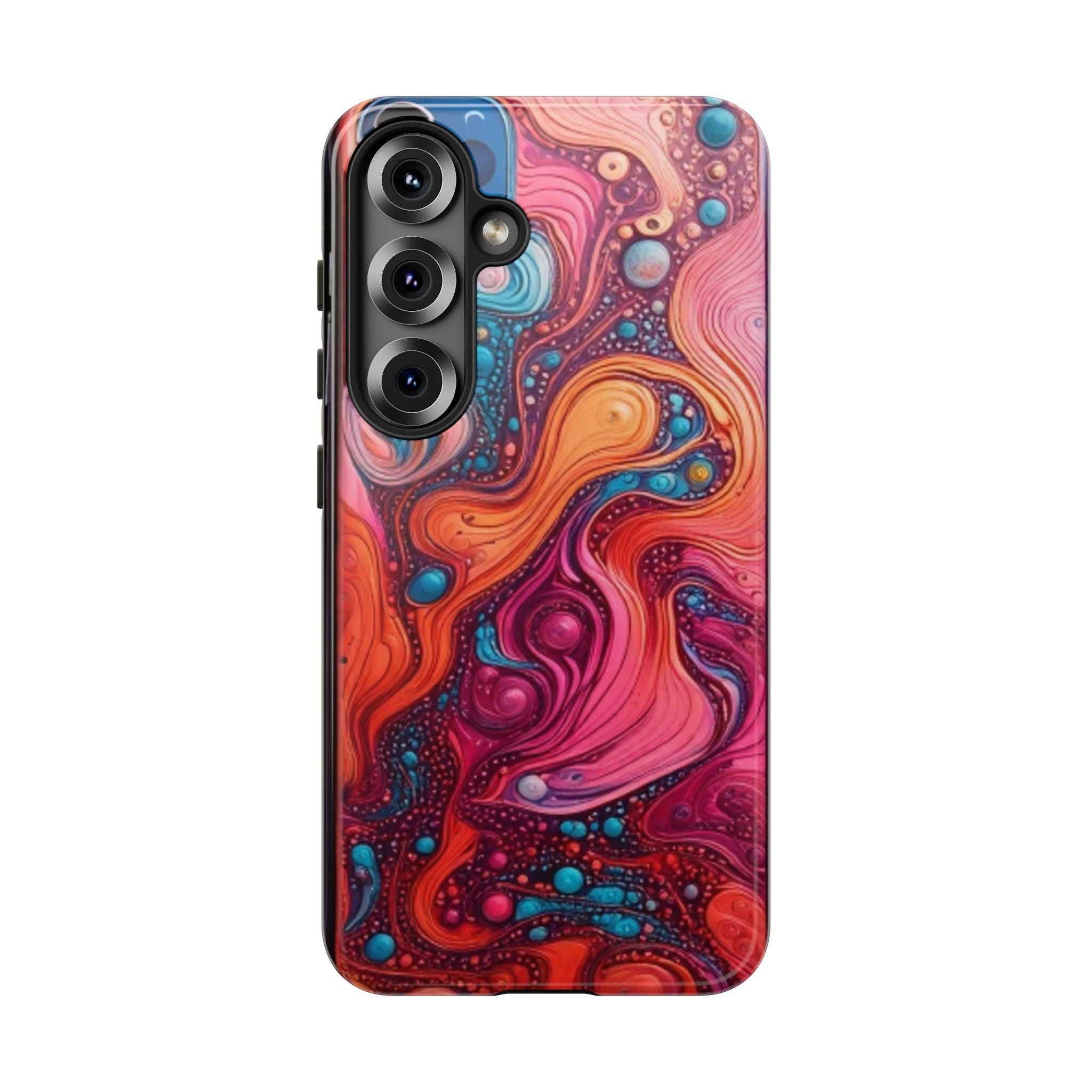 Abstract Swirl Tough Phone Case — Colorful Liquid Art Protective Cover