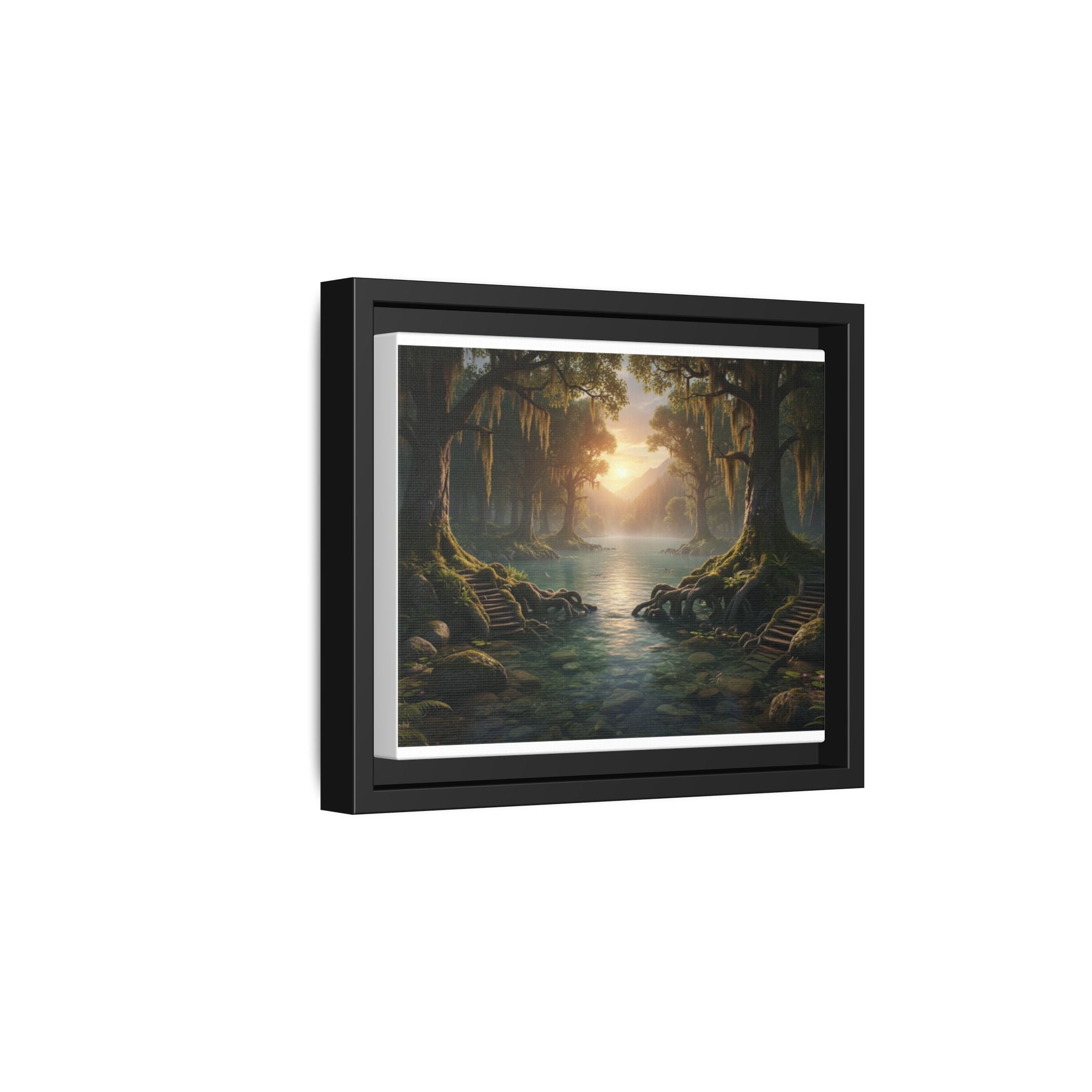 Framed Matte Canvas Art - Step In To The Water