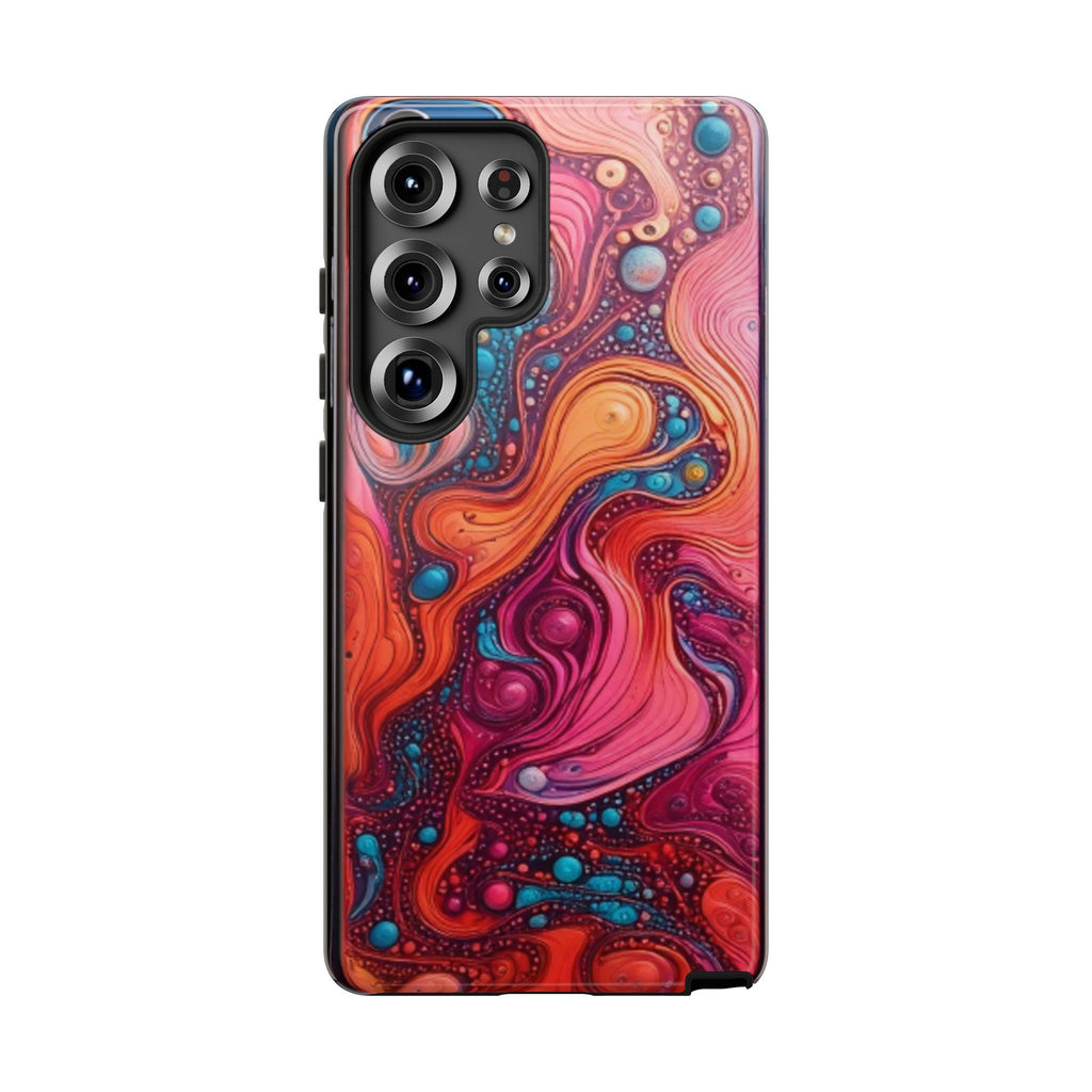 Abstract Swirl Tough Phone Case — Colorful Liquid Art Protective Cover