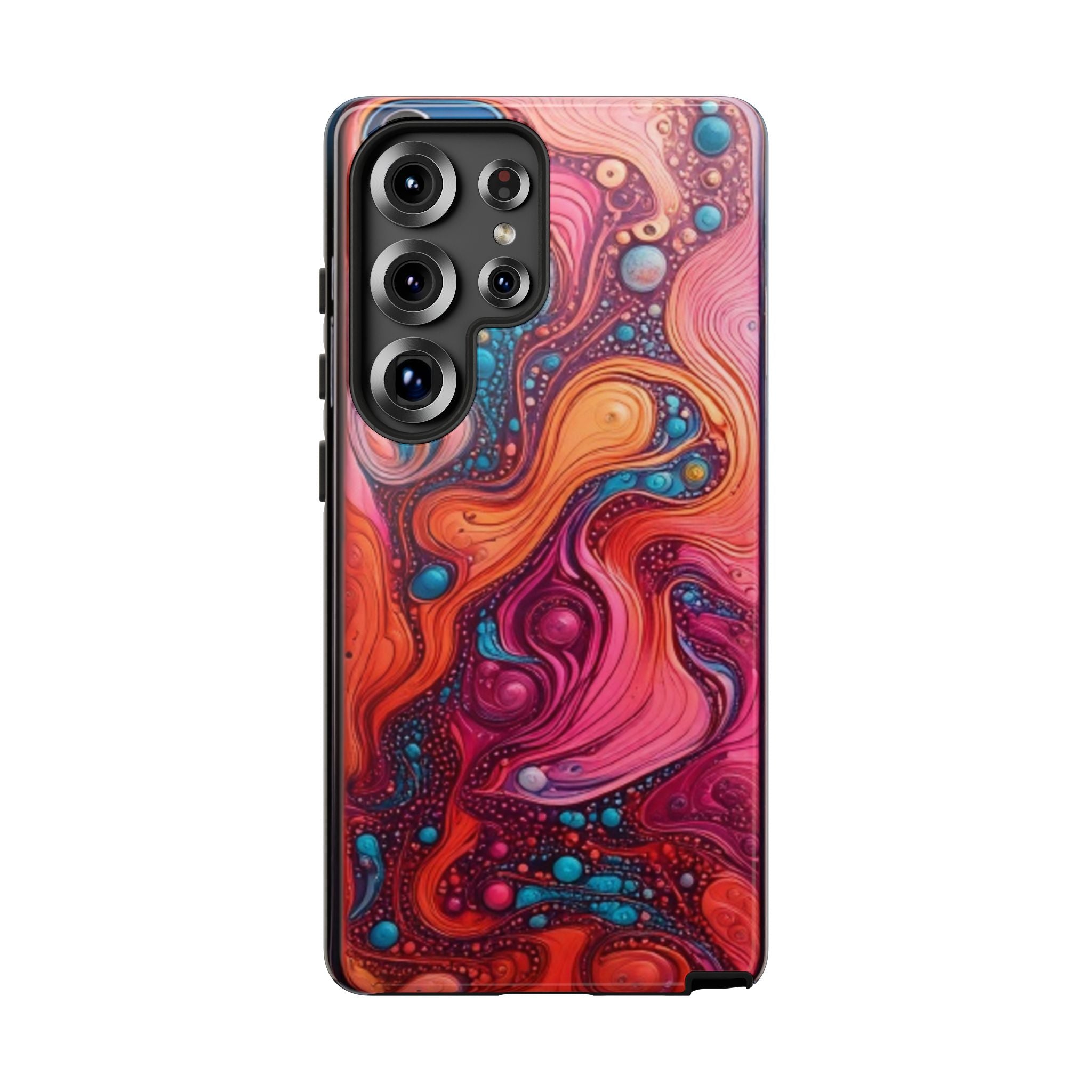 Abstract Swirl Tough Phone Case — Colorful Liquid Art Protective Cover