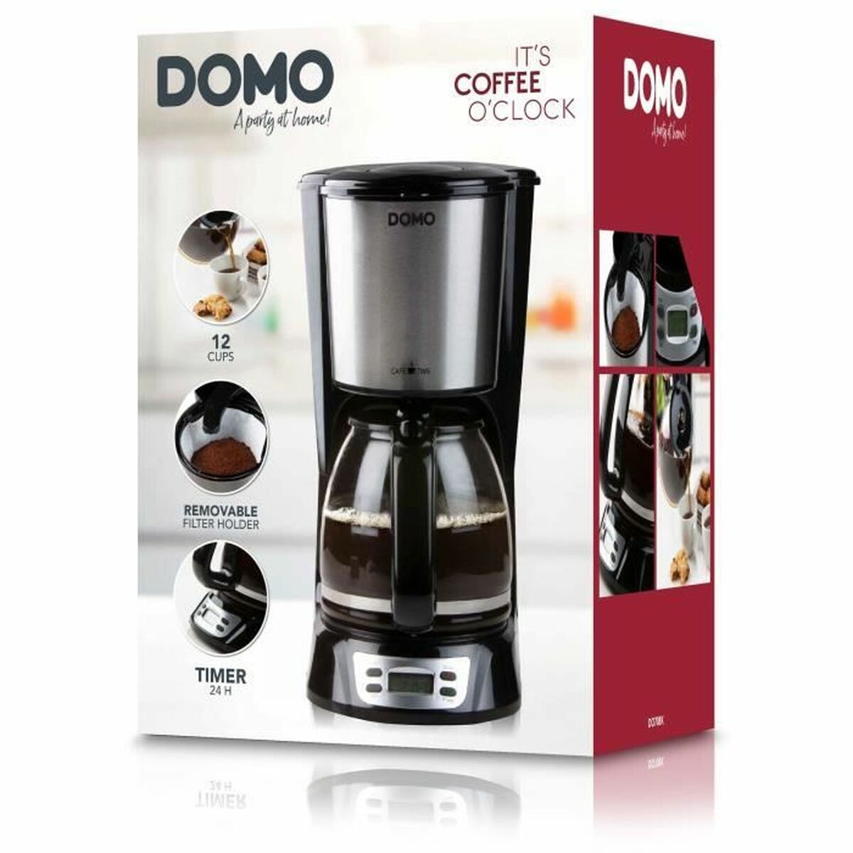 Drip Coffee Machine DOMO DO708K Black 1000 W-2