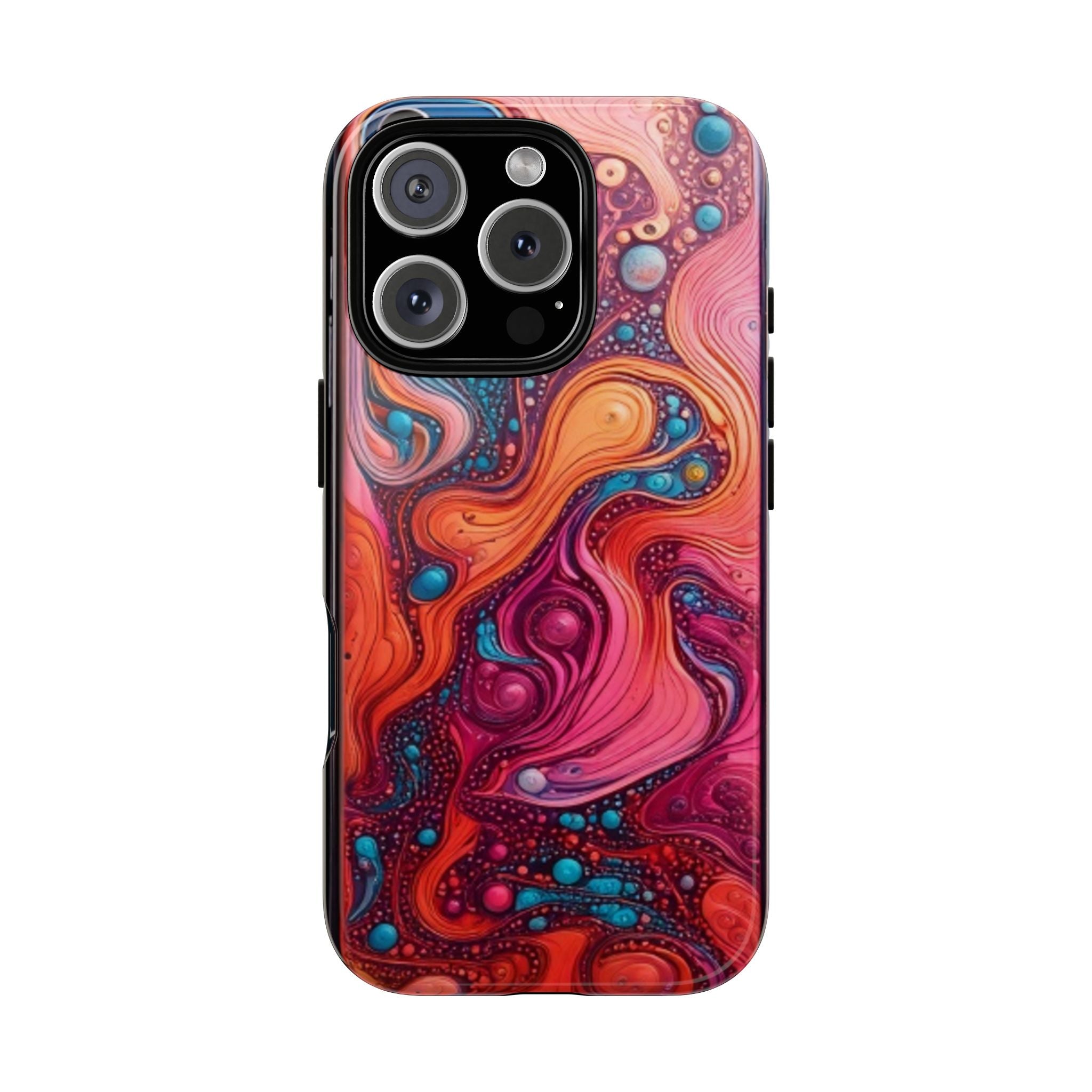 Abstract Swirl Tough Phone Case — Colorful Liquid Art Protective Cover