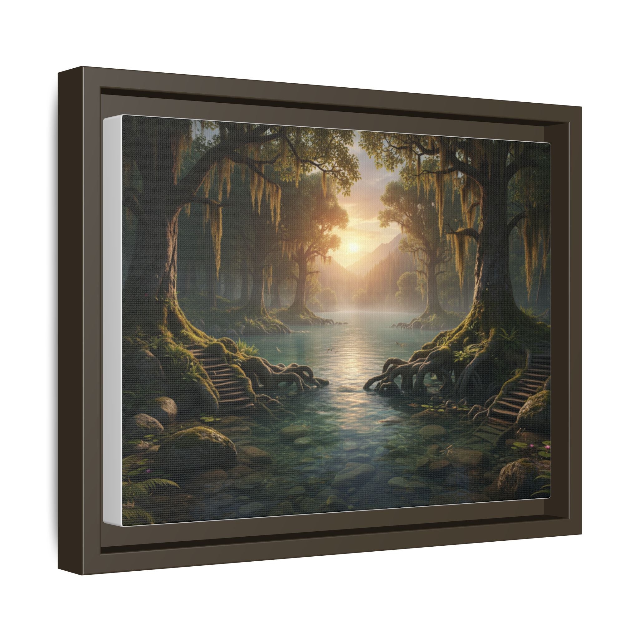 Framed Matte Canvas Art - Step In To The Water