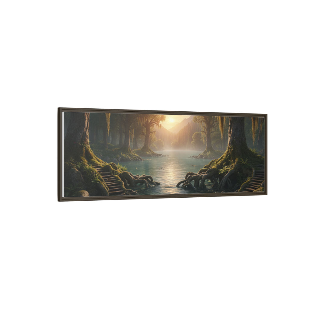 Framed Matte Canvas Art - Step In To The Water