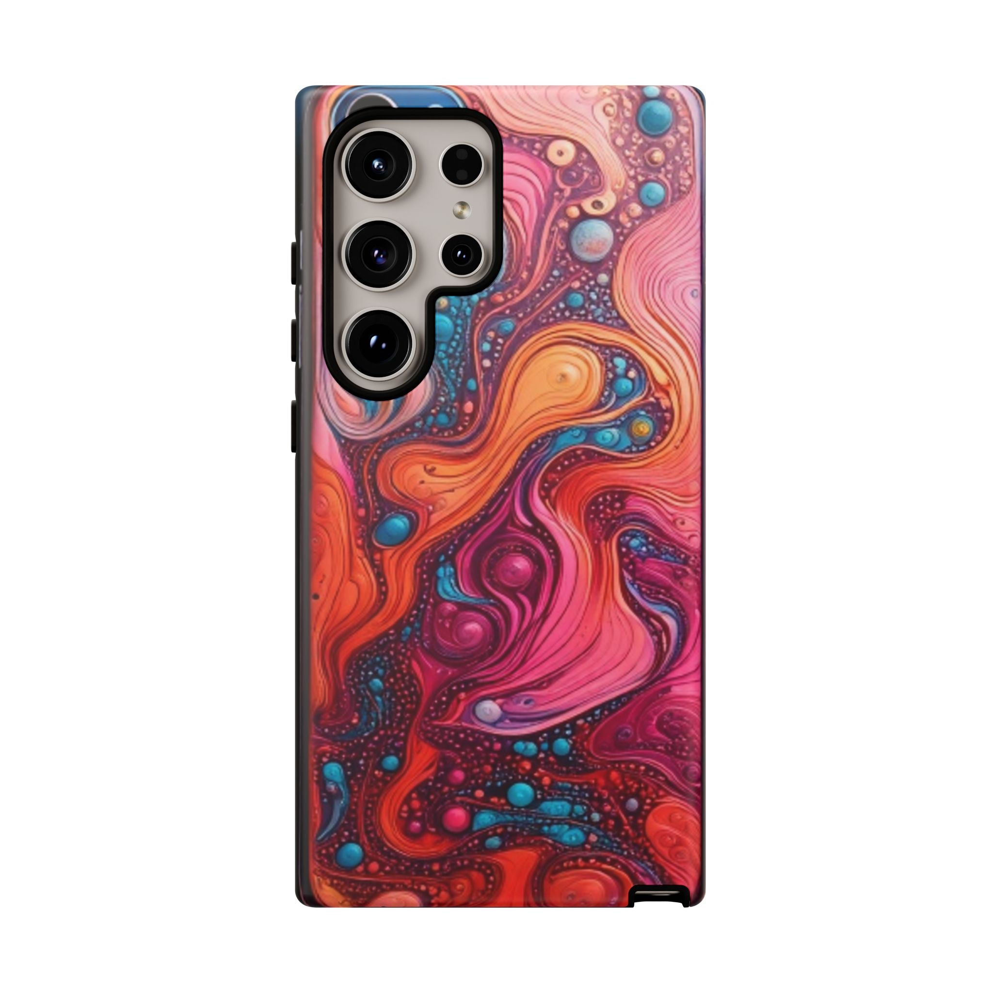 Abstract Swirl Tough Phone Case — Colorful Liquid Art Protective Cover