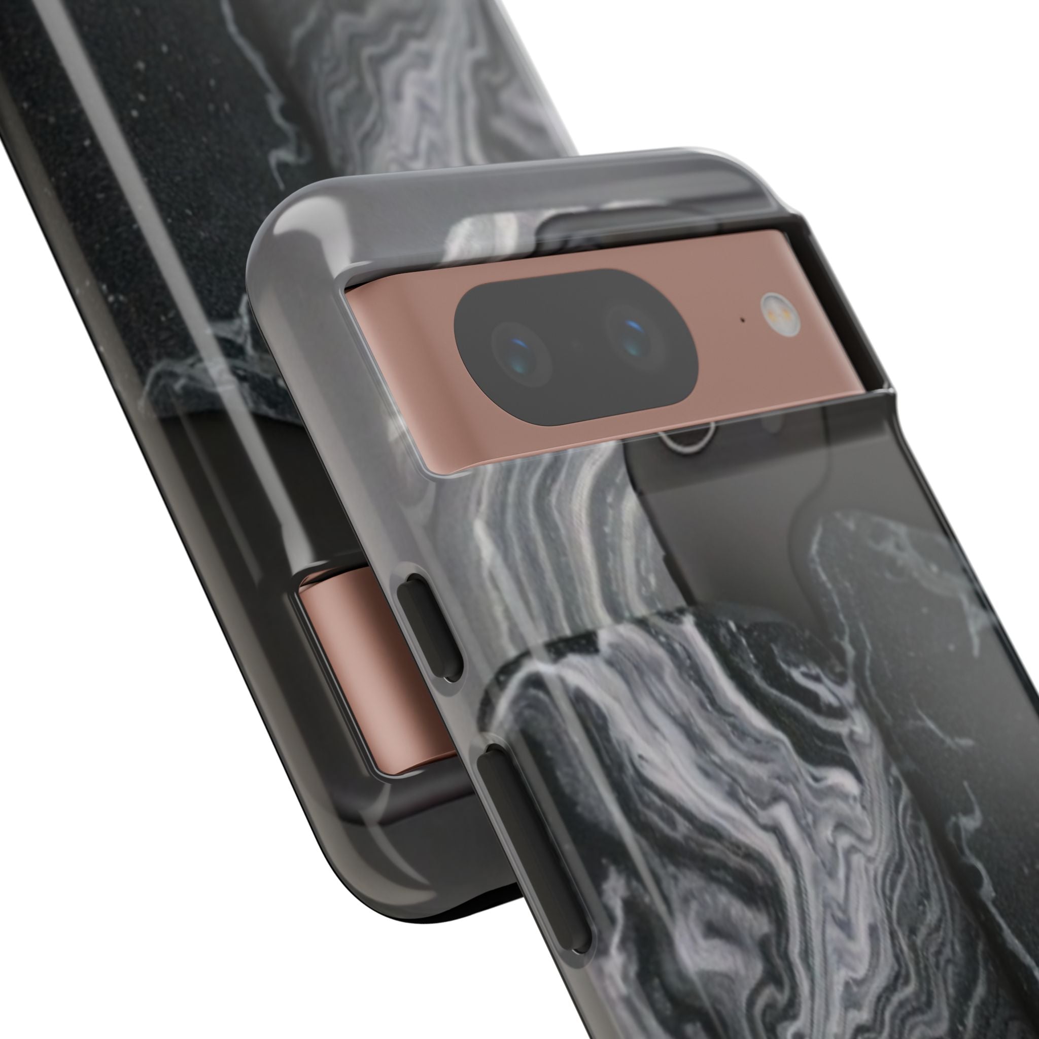Black Marble Tough Phone Case — Protective iPhone Cover with Marble Texture