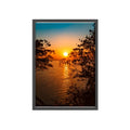 Sunset Coastal Poster with Wooden Frame — Framed Beach Wall Art