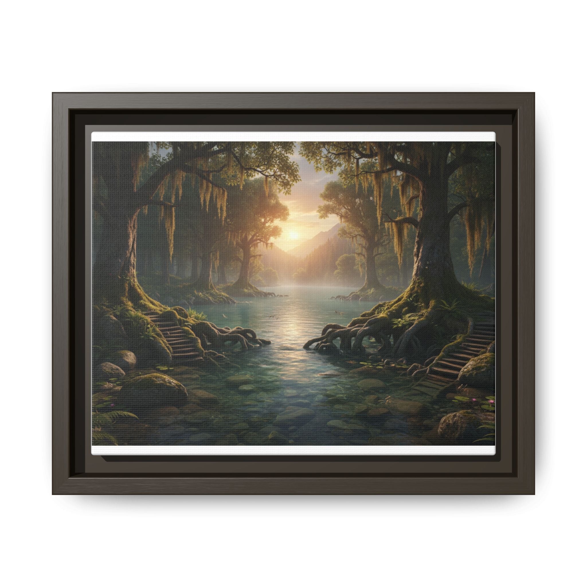 Framed Matte Canvas Art - Step In To The Water