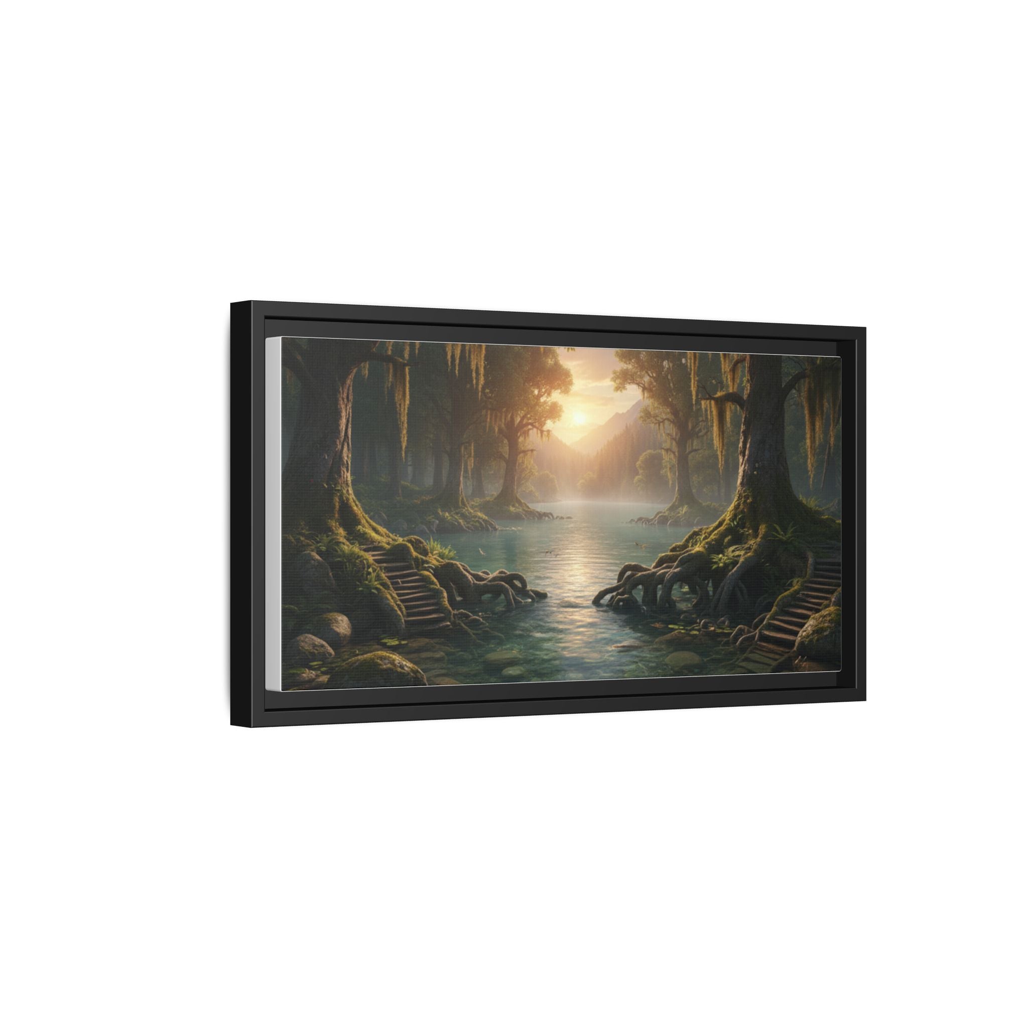 Framed Matte Canvas Art - Step In To The Water