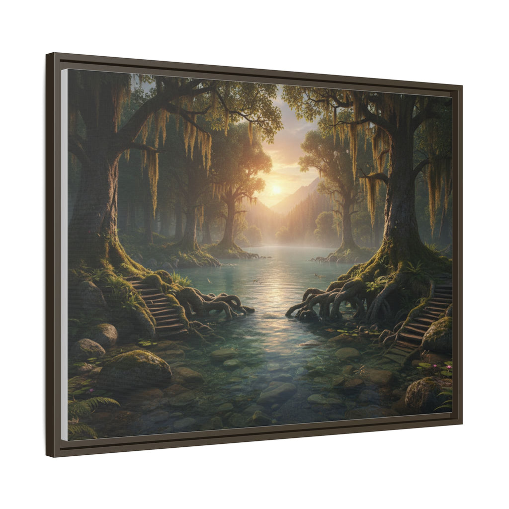 Framed Matte Canvas Art - Step In To The Water