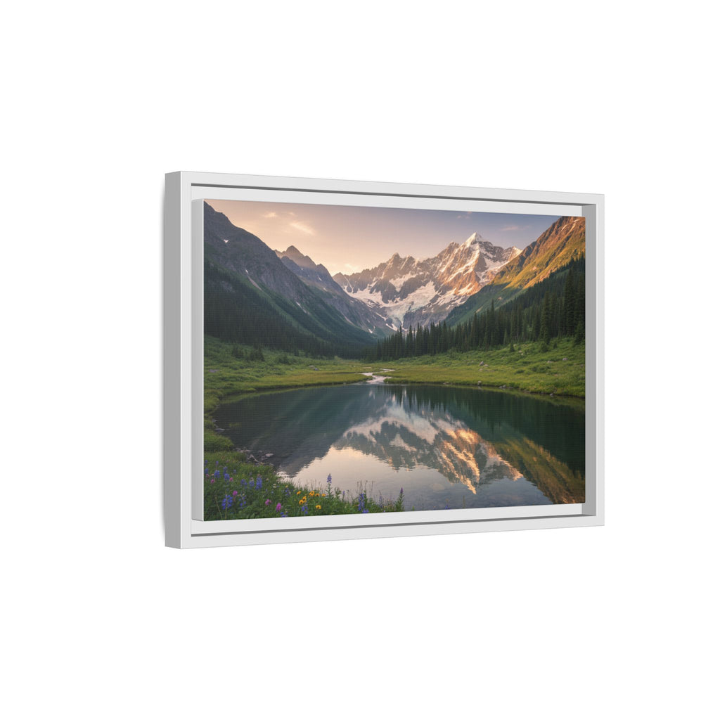 Matte Framed Canvas - Mountain Lake Landscape Wall Art