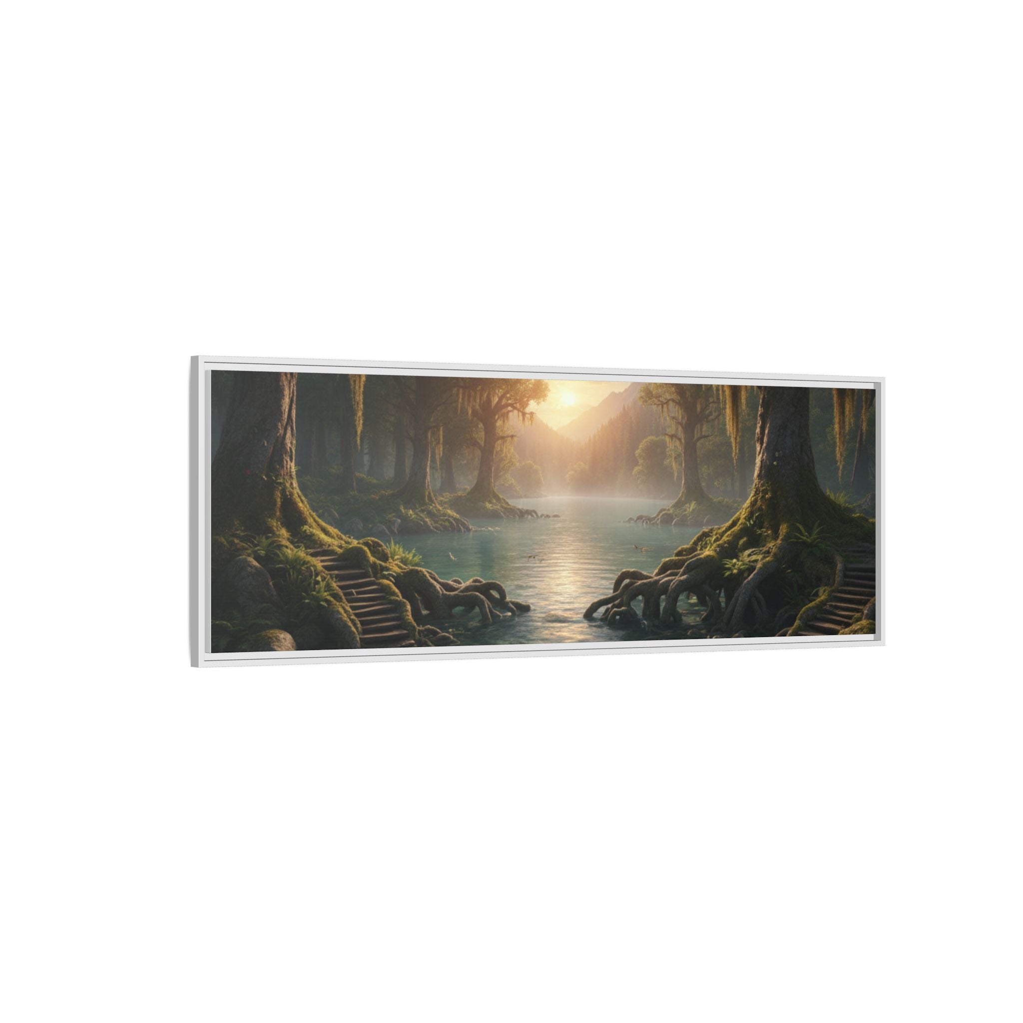 Framed Matte Canvas Art - Step In To The Water