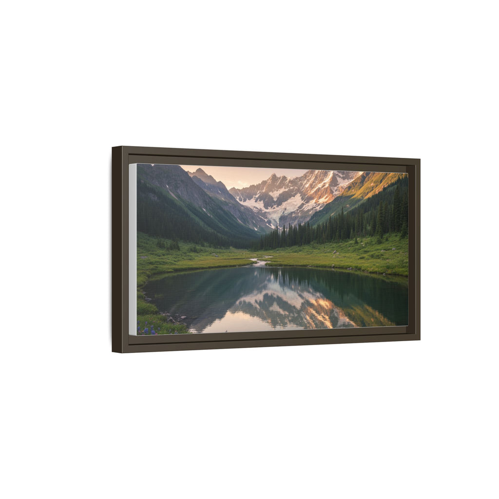 Matte Framed Canvas - Mountain Lake Landscape Wall Art