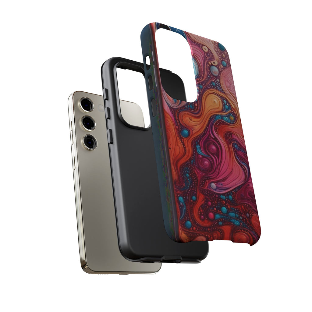 Abstract Swirl Tough Phone Case — Colorful Liquid Art Protective Cover