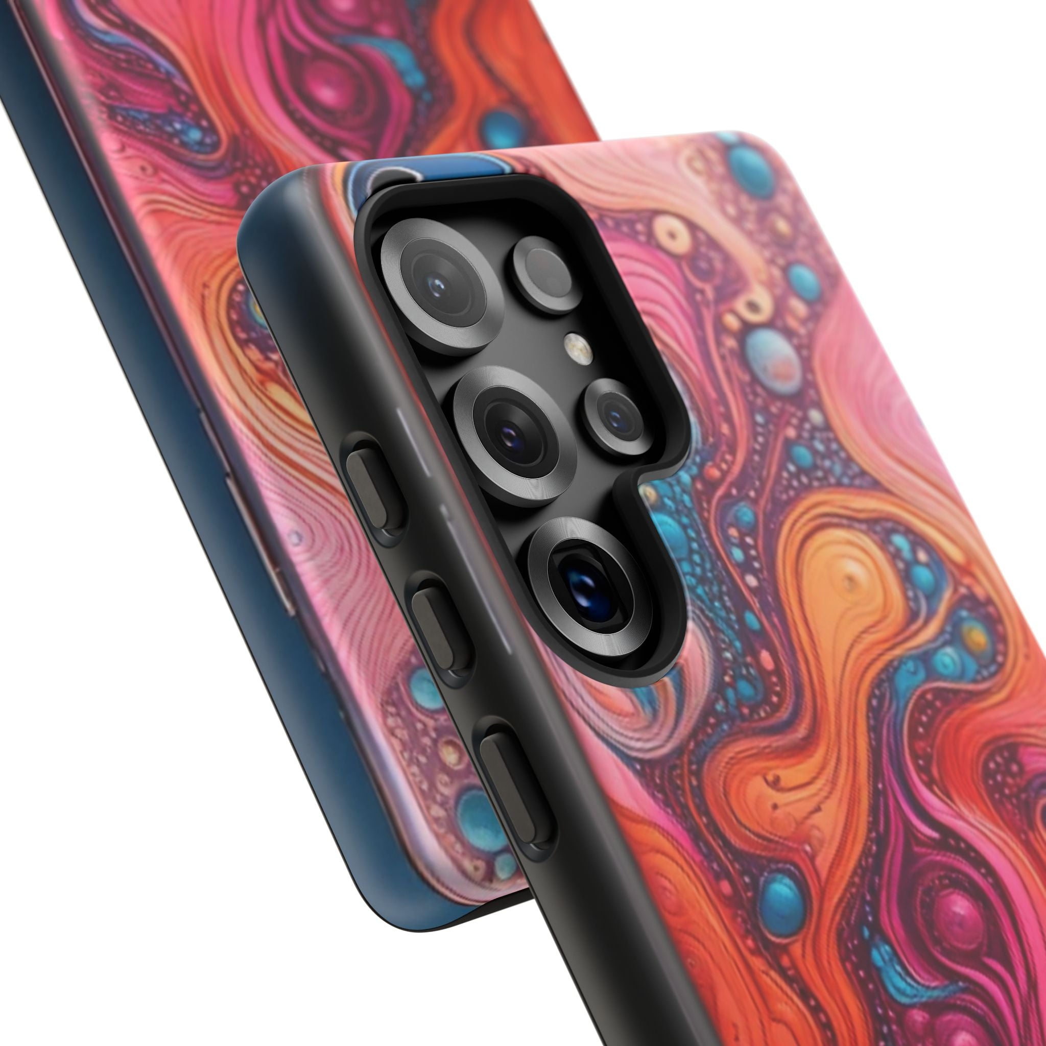 Abstract Swirl Tough Phone Case — Colorful Liquid Art Protective Cover