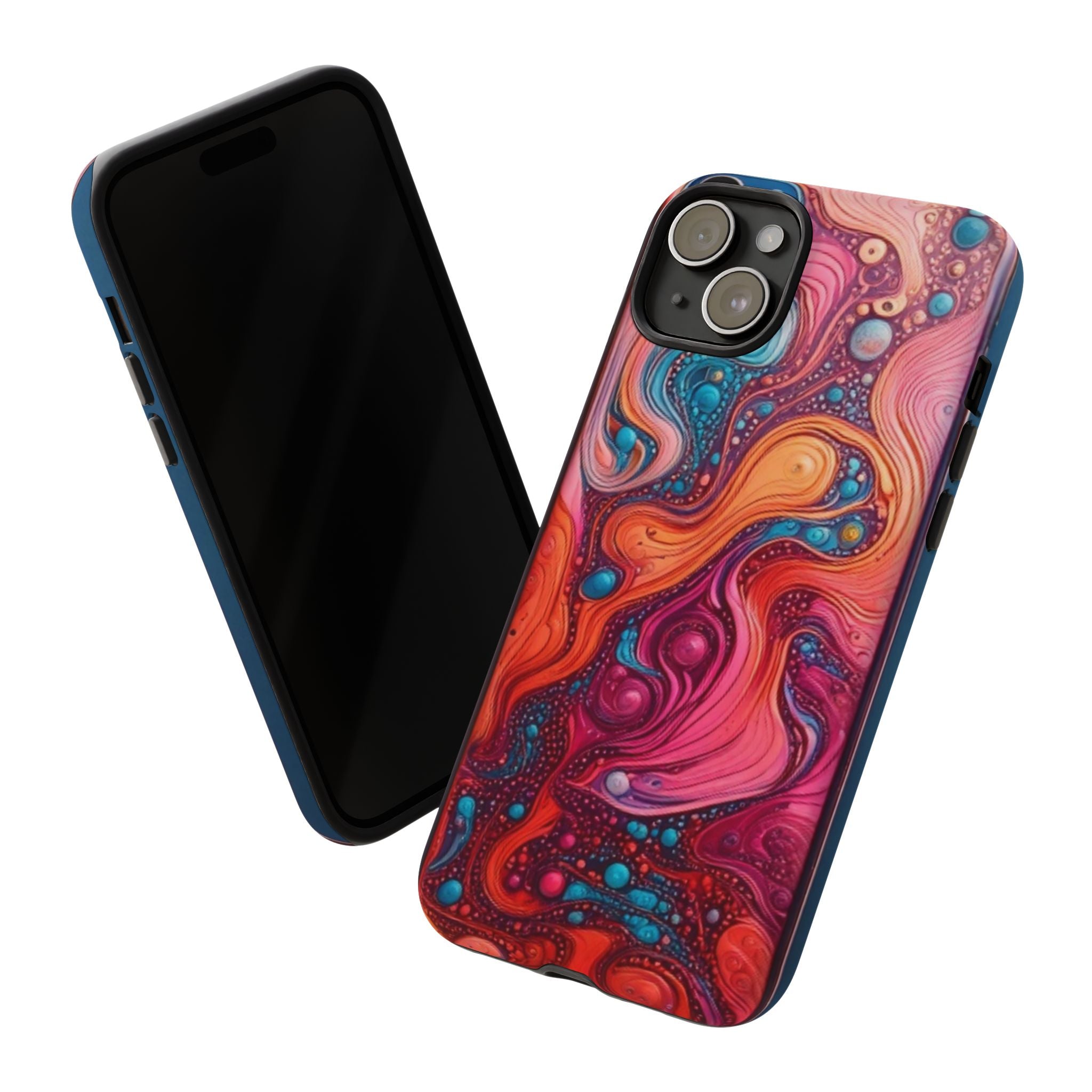 Abstract Swirl Tough Phone Case — Colorful Liquid Art Protective Cover