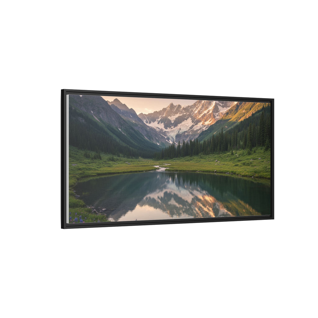 Matte Framed Canvas - Mountain Lake Landscape Wall Art