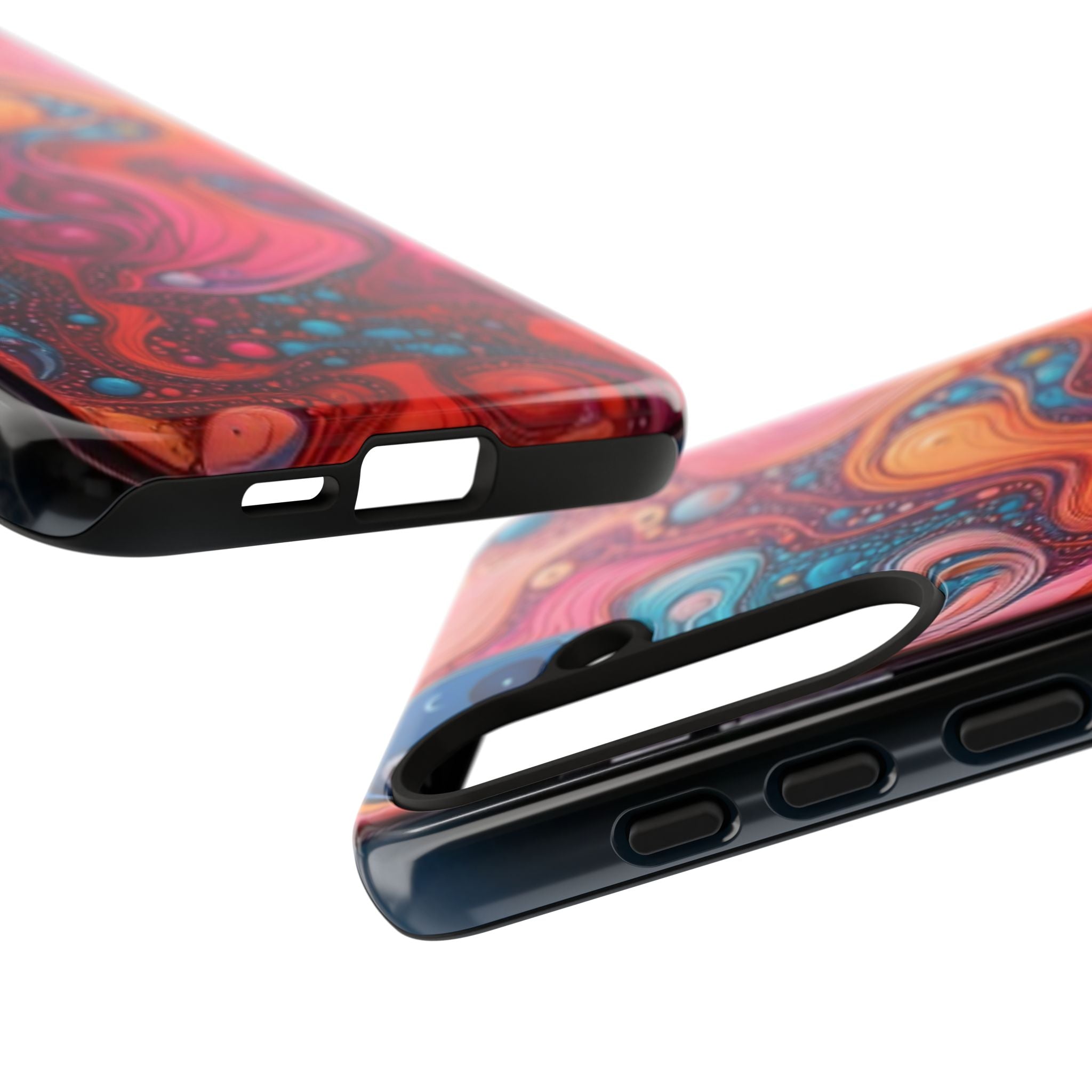 Abstract Swirl Tough Phone Case — Colorful Liquid Art Protective Cover