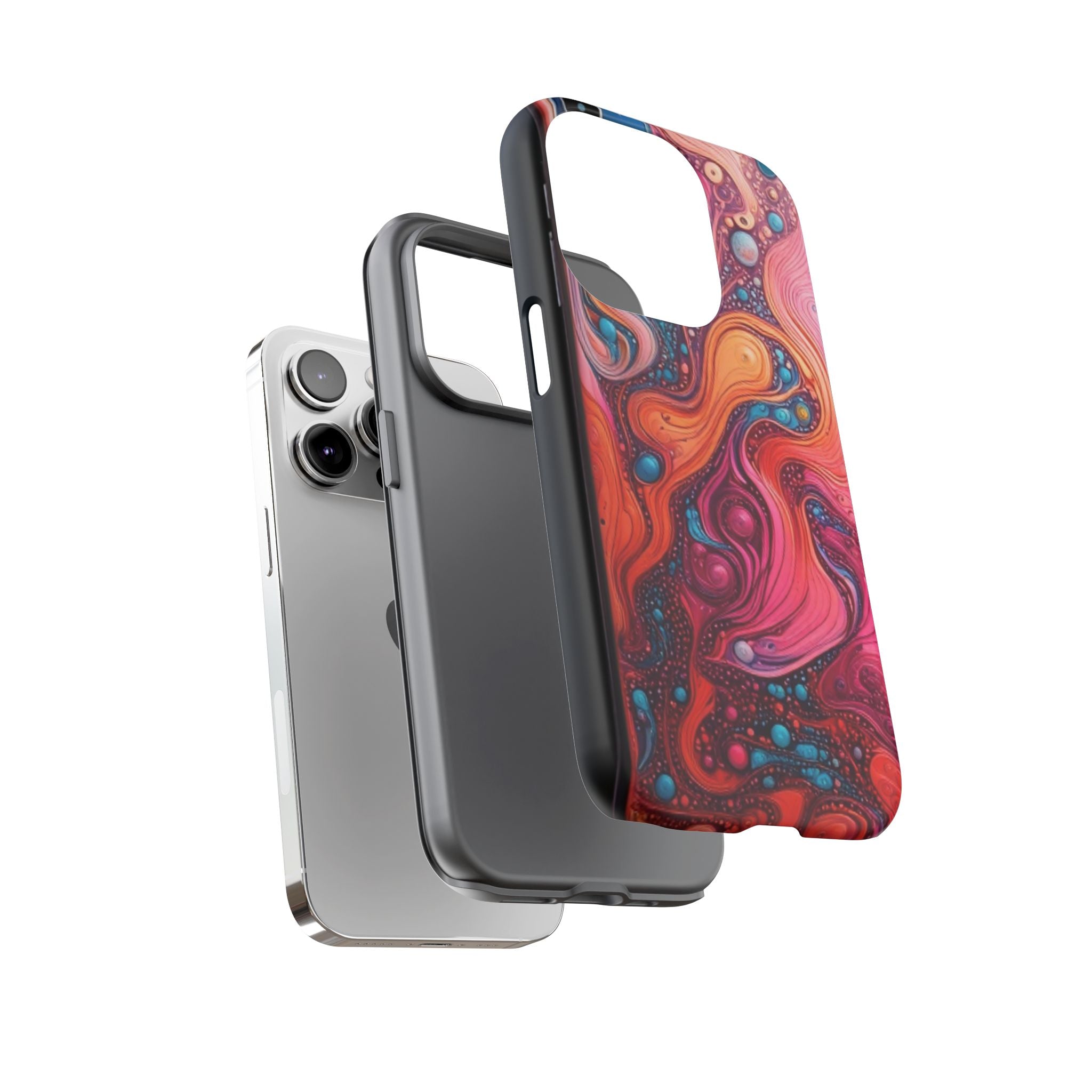 Abstract Swirl Tough Phone Case — Colorful Liquid Art Protective Cover