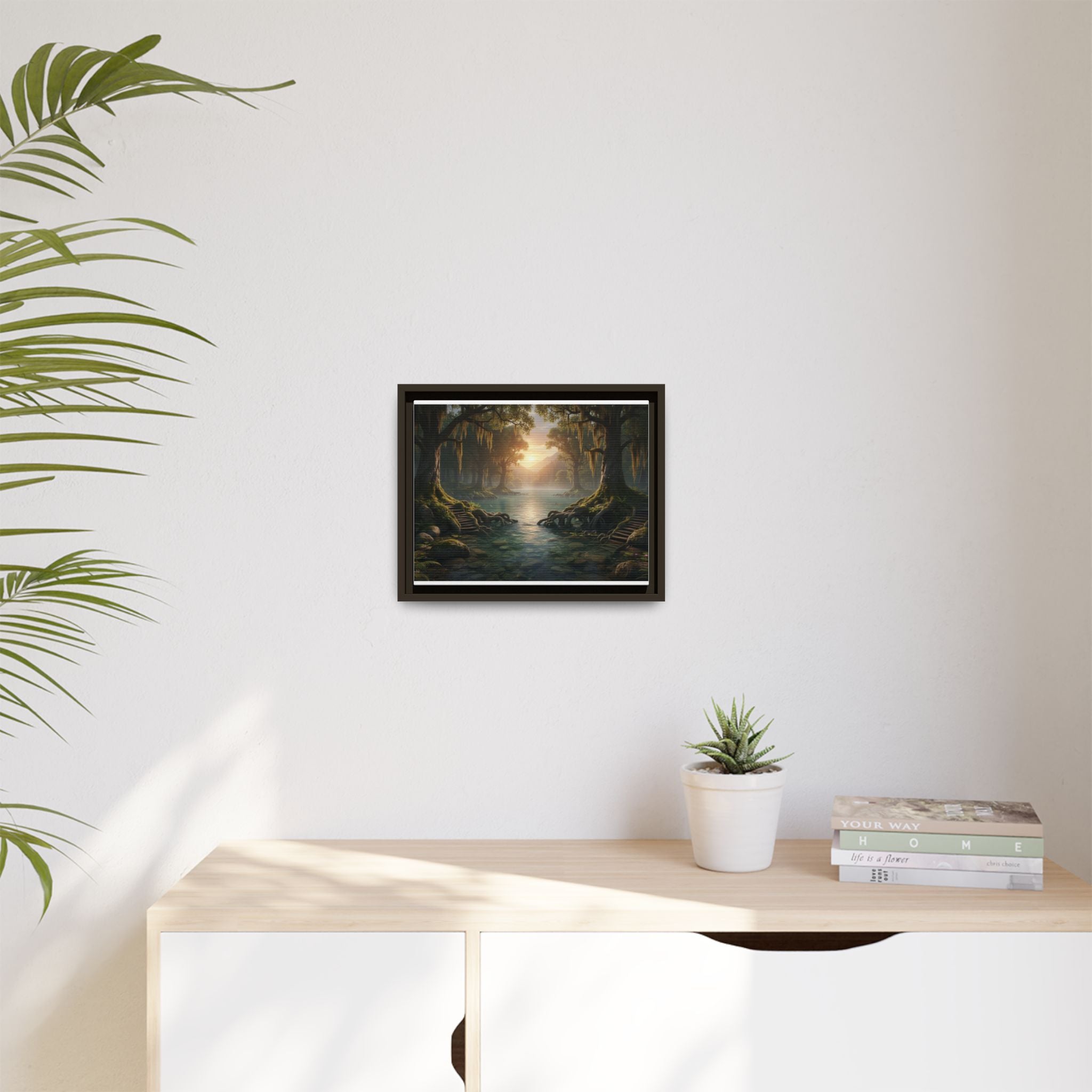 Framed Matte Canvas Art - Step In To The Water