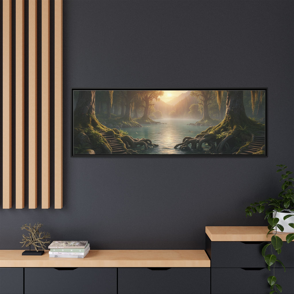 Framed Matte Canvas Art - Step In To The Water