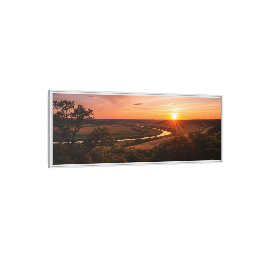 Sunset River Matte Canvas Framed Wall Art
