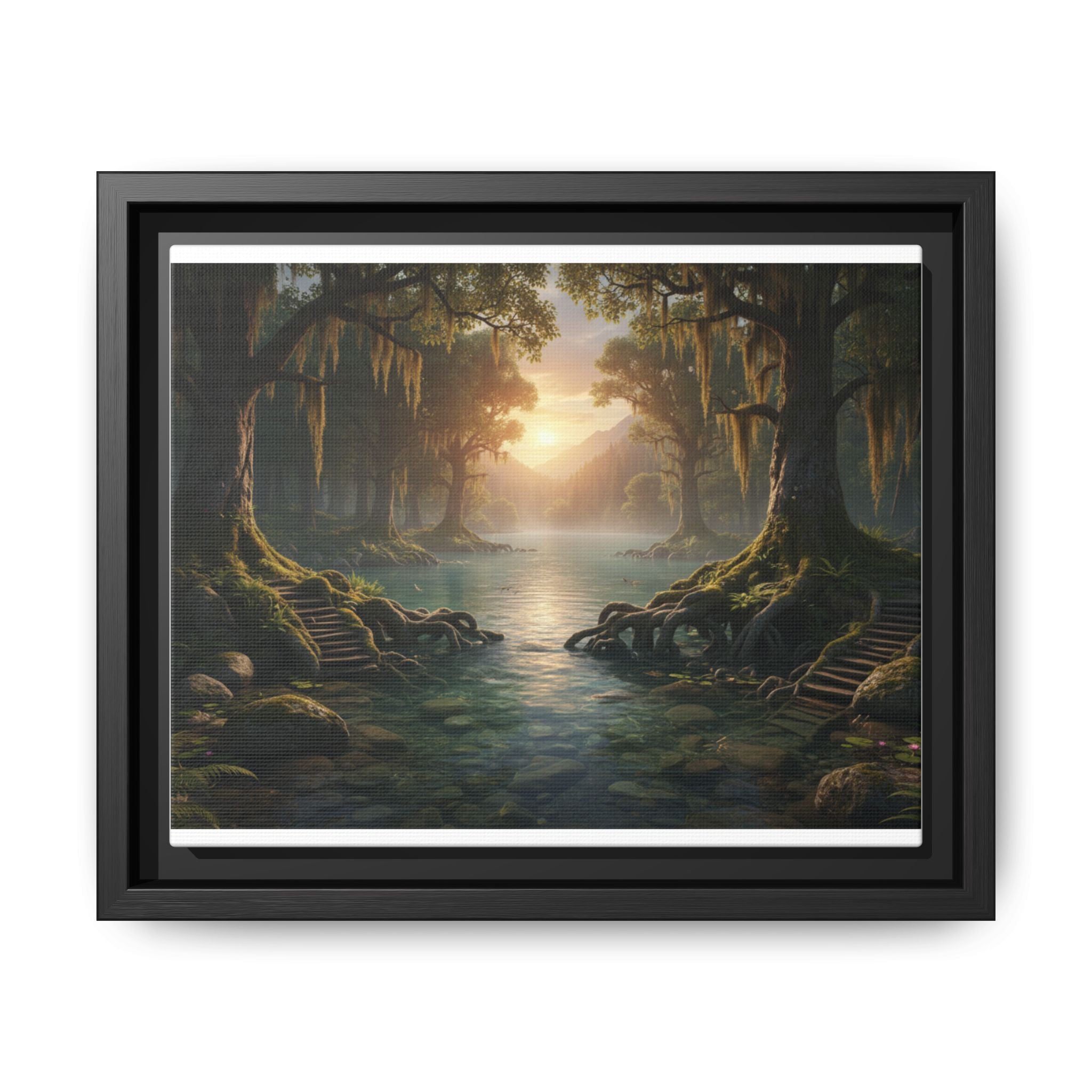 Framed Matte Canvas Art - Step In To The Water