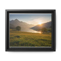 Sunrise Mountain Lake Matte Canvas — Framed Landscape Wall Art