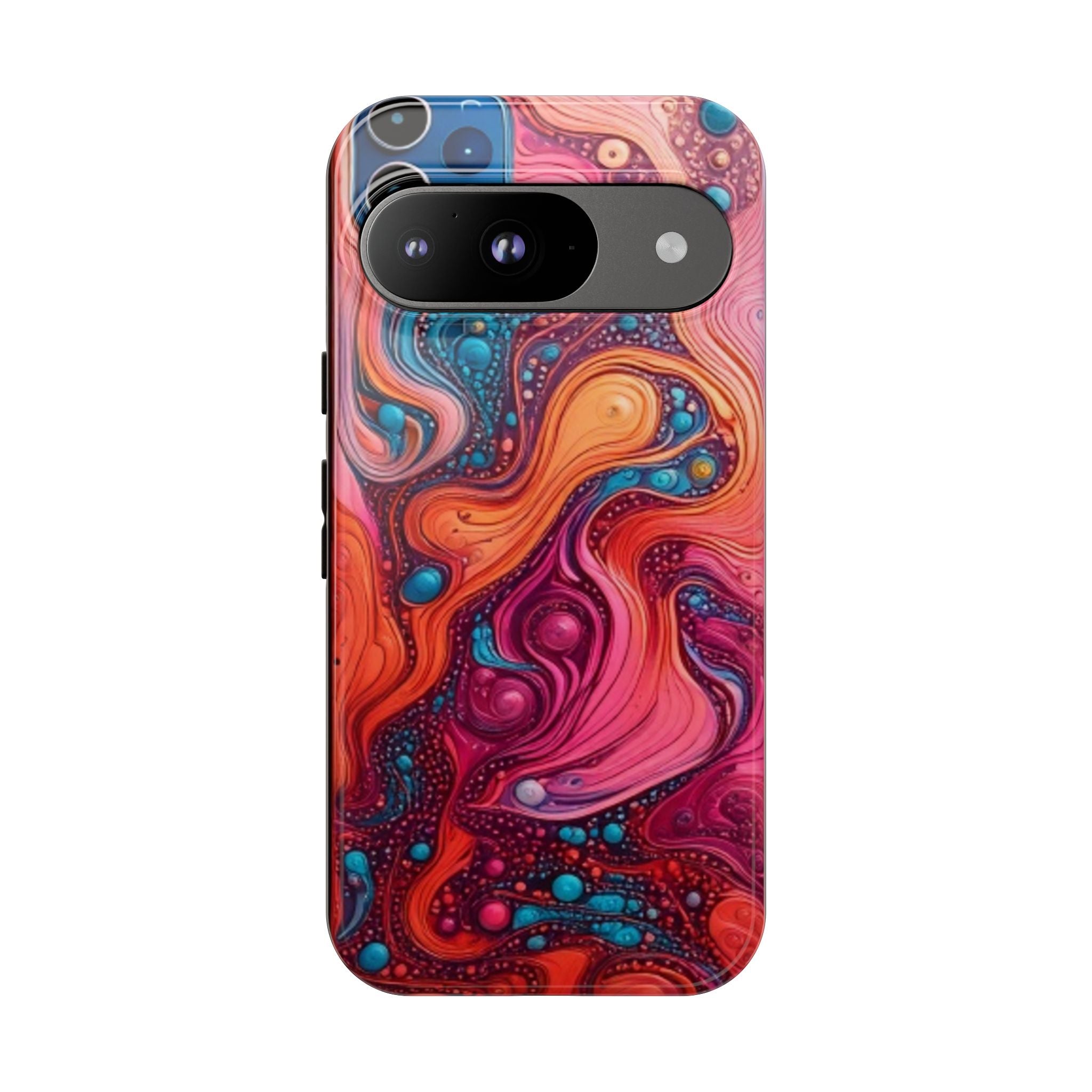 Abstract Swirl Tough Phone Case — Colorful Liquid Art Protective Cover