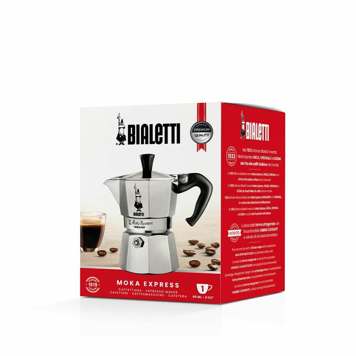 Italian Coffee Pot Bialetti 0001161 Silver 60 ml-6