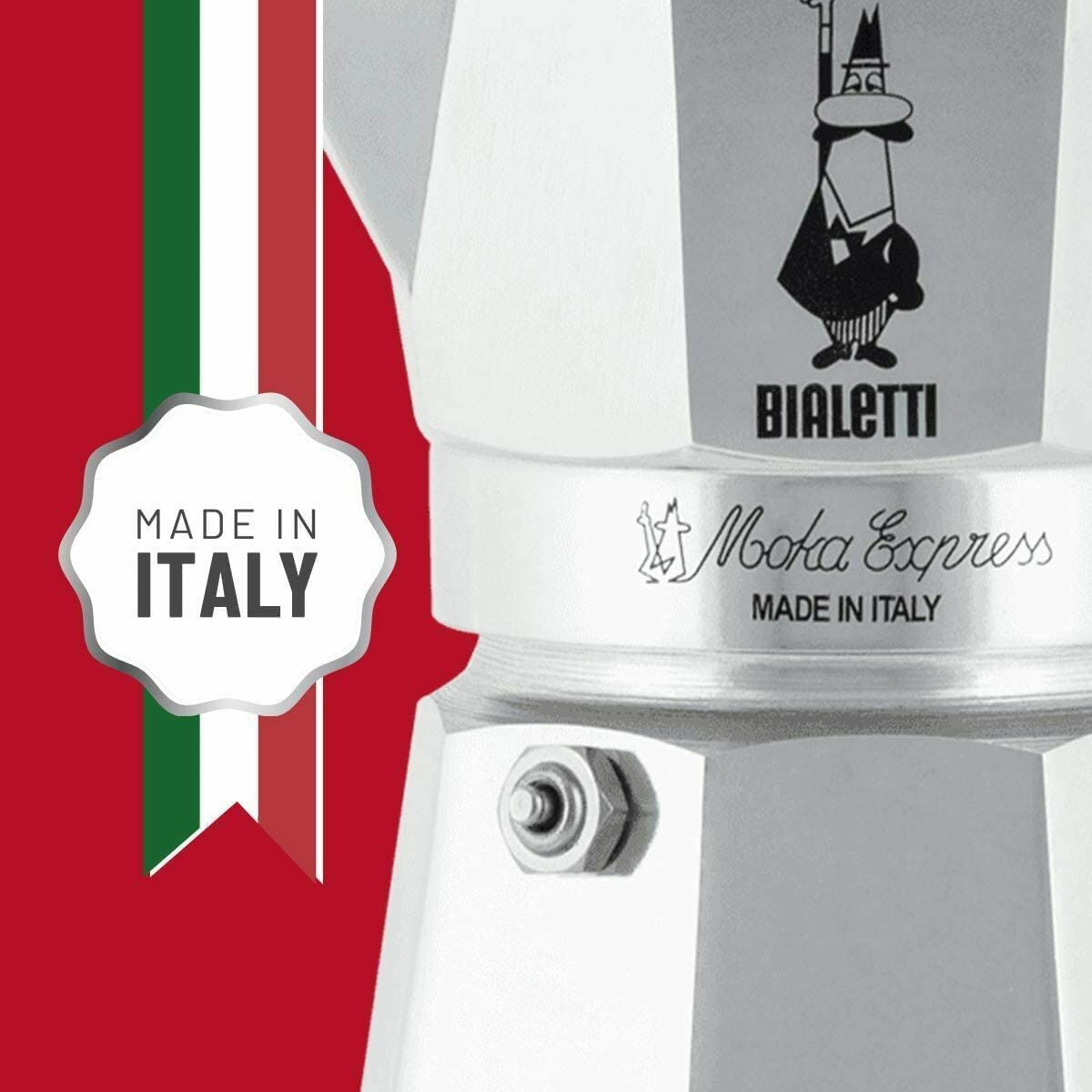 Italian Coffee Pot Bialetti 0001162 Silver Metal-12