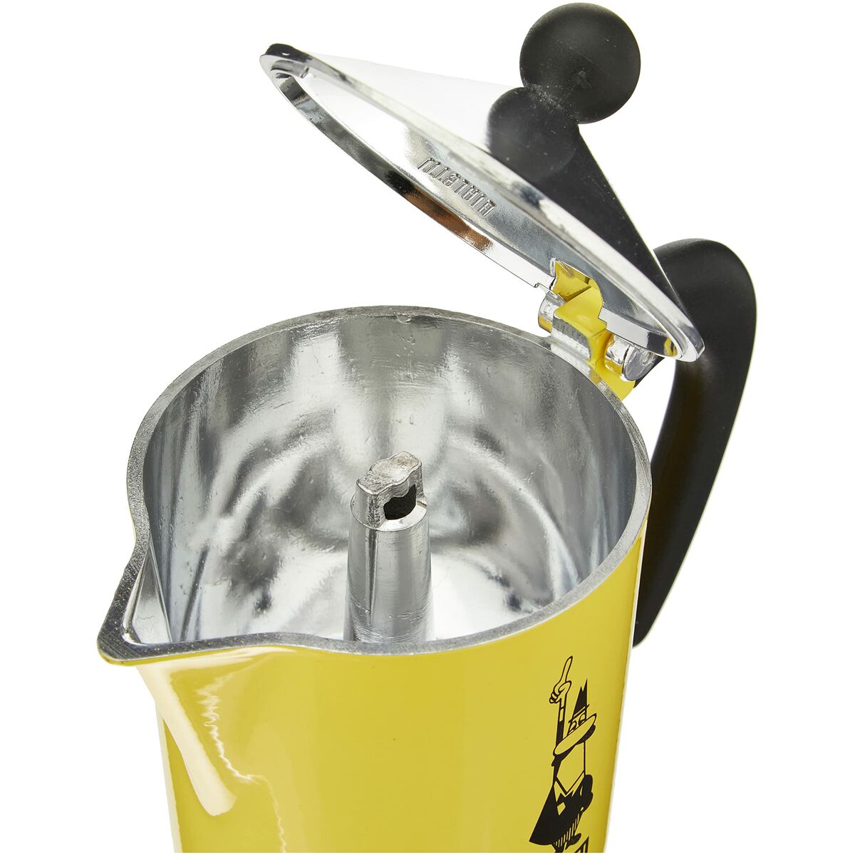 Italian Coffee Pot Bialetti Rainbow Yellow Jaune Metal 6 Cups-1