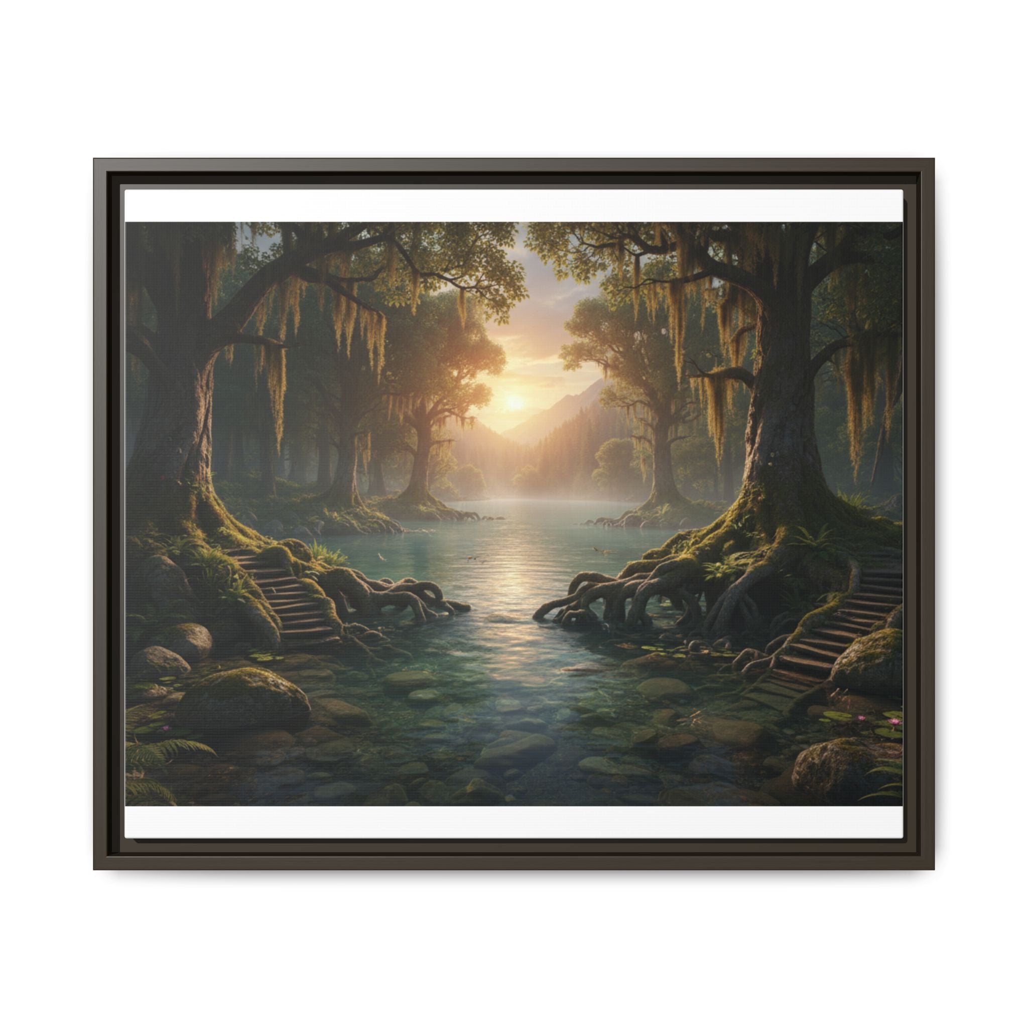 Framed Matte Canvas Art - Step In To The Water