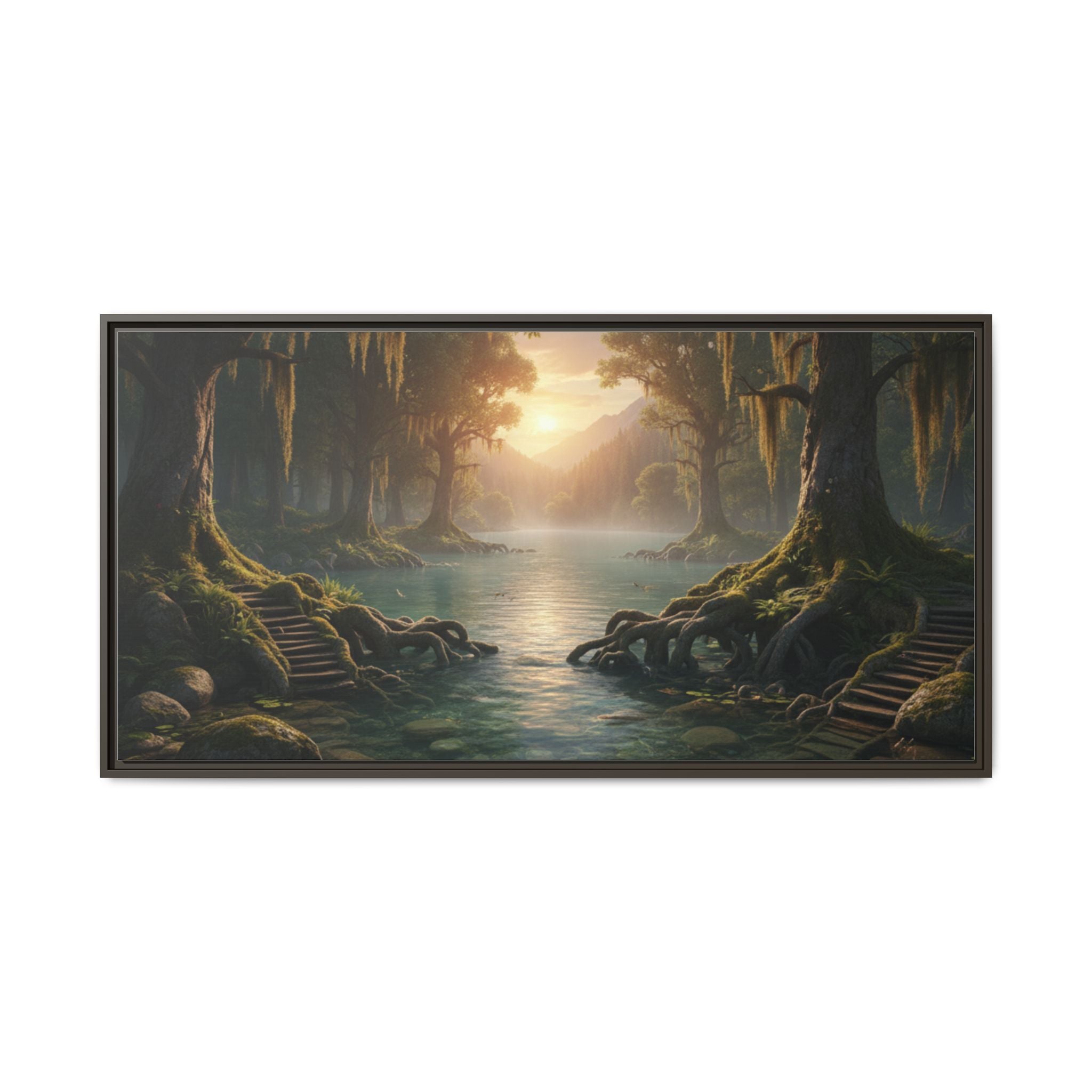 Framed Matte Canvas Art - Step In To The Water