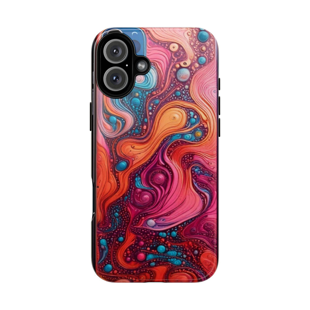 Abstract Swirl Tough Phone Case — Colorful Liquid Art Protective Cover