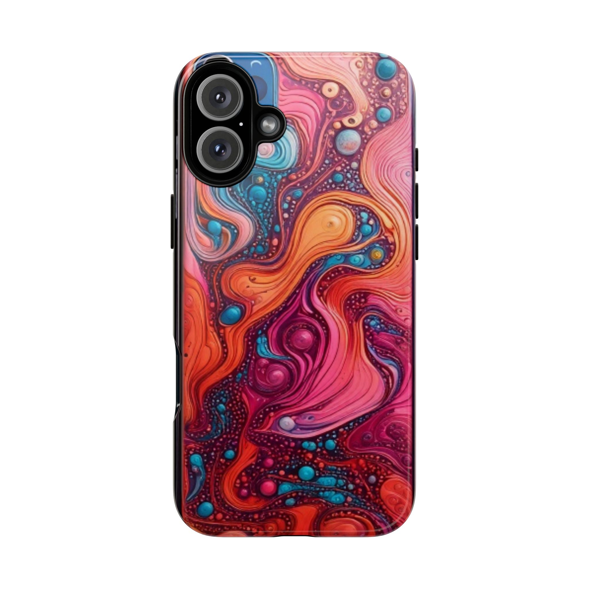 Abstract Swirl Tough Phone Case — Colorful Liquid Art Protective Cover