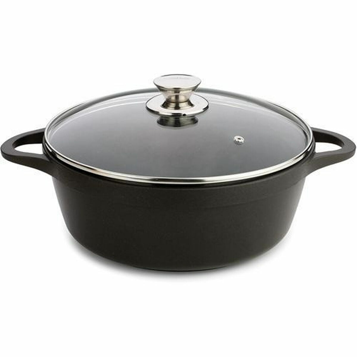 Casserole with lid Valira 4141/25 Black Ø 24 cm-0