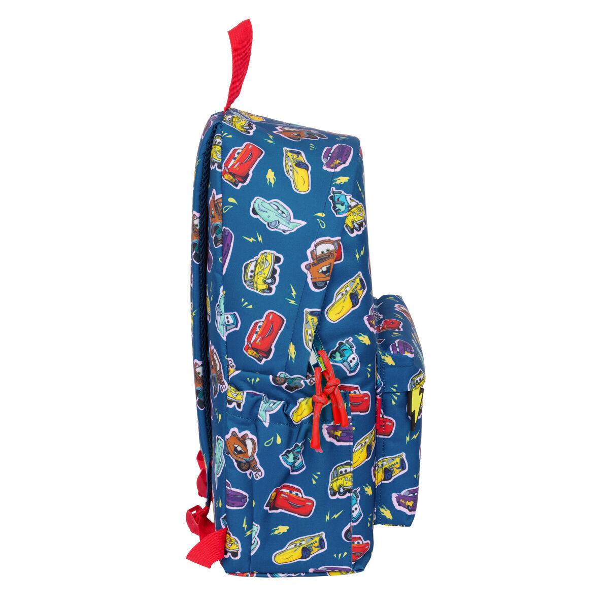 Laptop Backpack Cars Racing Navy Blue-1