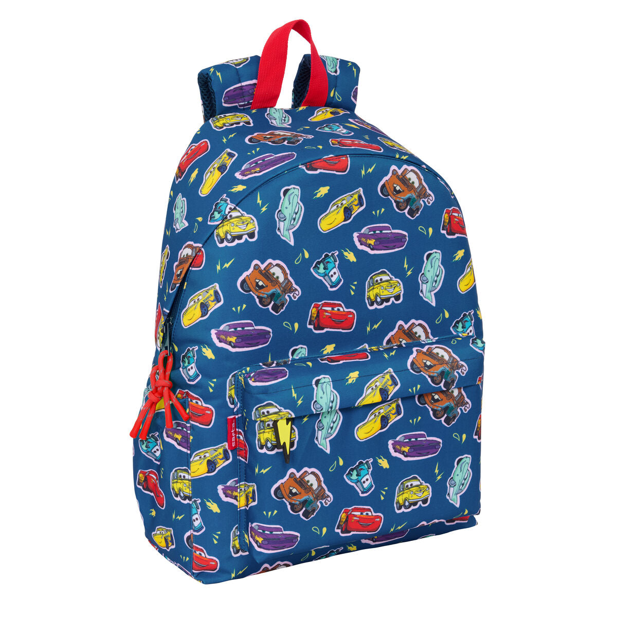Laptop Backpack Cars Racing Navy Blue-0