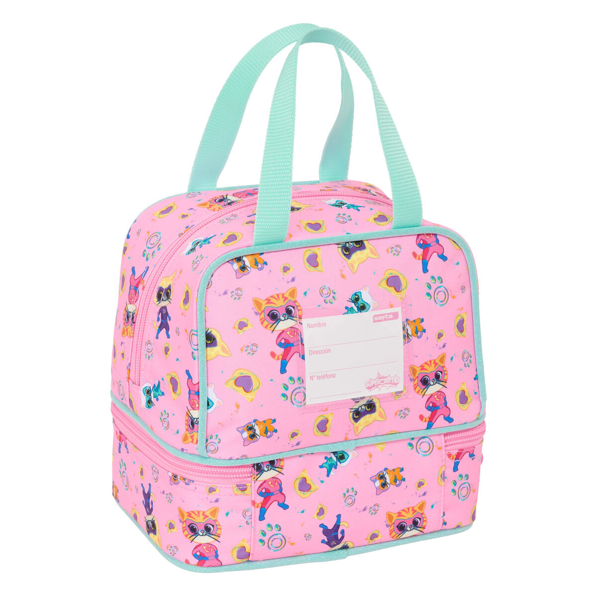 Lunchbox SuperKitties Pink Turquoise 20 x 20 x 15 cm-2