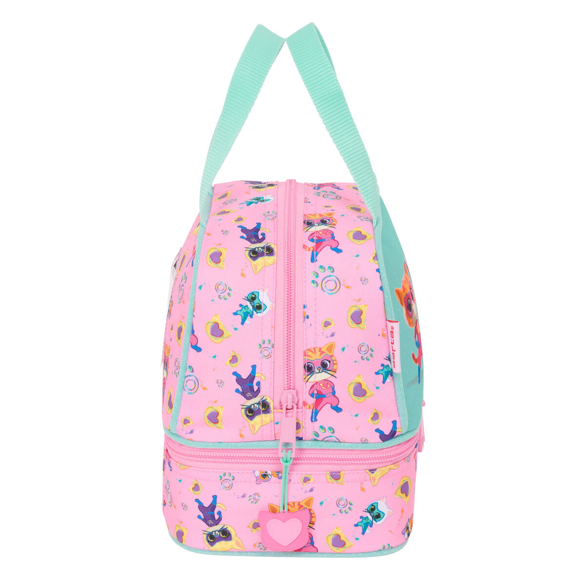 Lunchbox SuperKitties Pink Turquoise 20 x 20 x 15 cm-1